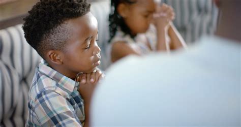 Happy African American Family Praying Stock Footage SBV-348422507 - Storyblocks