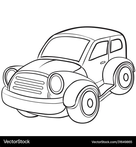 Cartoon car sketch coloring book Royalty Free Vector Image