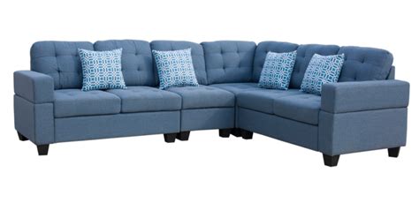 Emerson Light Blue Fabric Sectional - Furtado Furniture