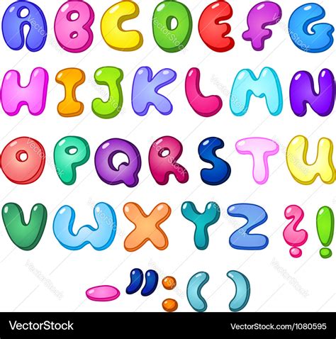 3d bubble alphabet Royalty Free Vector Image - VectorStock