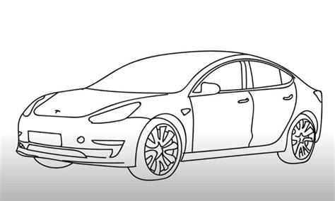 How to Draw a Tesla Model 3