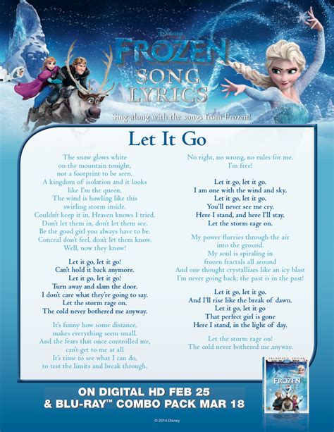 Frozen Let it go lyric sheet - Elsa and Anna Photo (36756502) - Fanpop