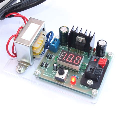 LM317 1.25V-12V Continuously Adjustable Regulated Voltage Power Supply DIY Kit with Transformer ...