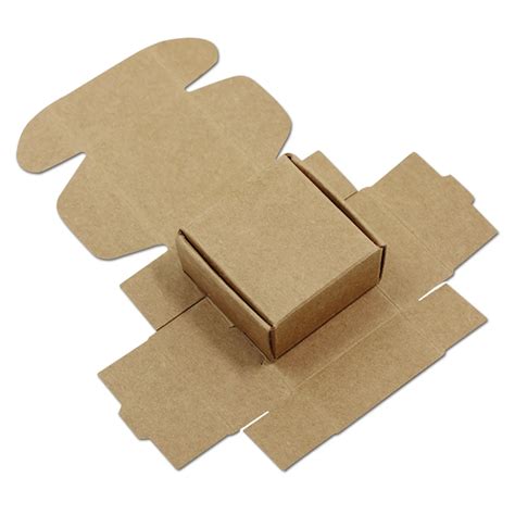 Mini Cardboard Paper Box Party Gifts Wrapper Case Natural Kraft Paper Box for Wedding Favors ...