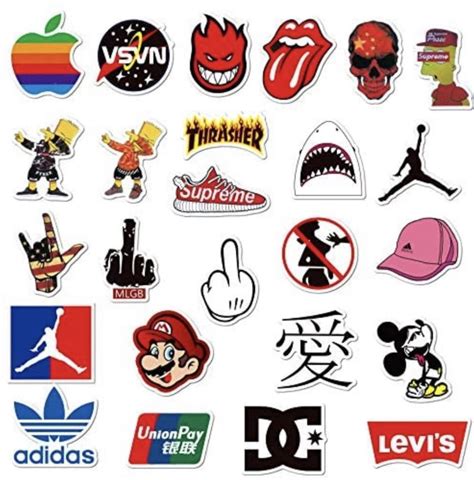 100 pcs Stickers Cool Skateboard Fashion Brand Stickers | Etsy