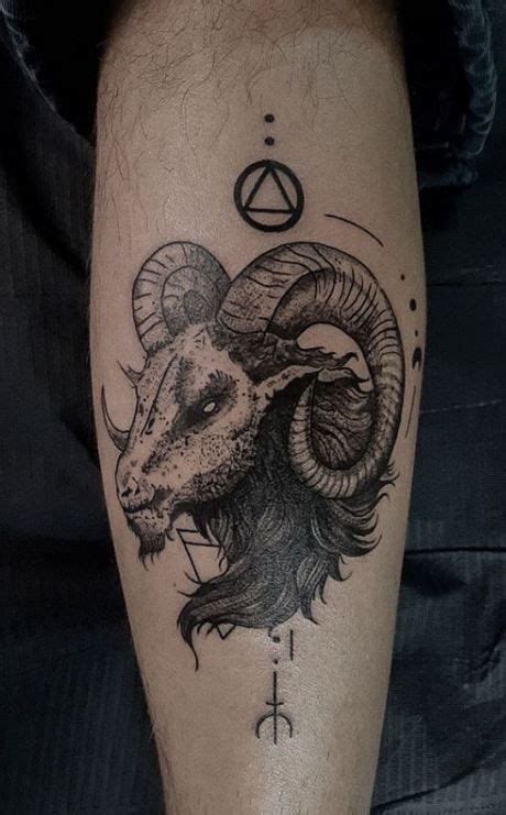 Tattoo of the Ram ️ meaning, photos, sketches and examples