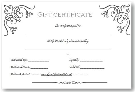 Minimalist Business Gift Certificate Template with White Paper and Black Font and F… | Gift ...