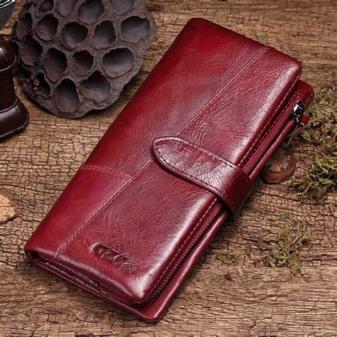 HENGSHENG Genuine Leather Women’s Long Fashion Wallets