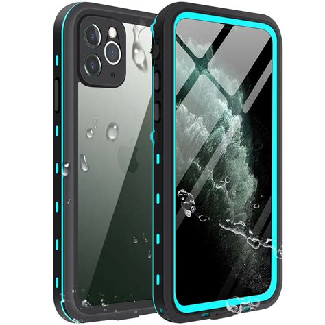 For iPhone 11 Pro Case 360 degree Protection Waterproof Shockproof Dustproof Case(Blue ...