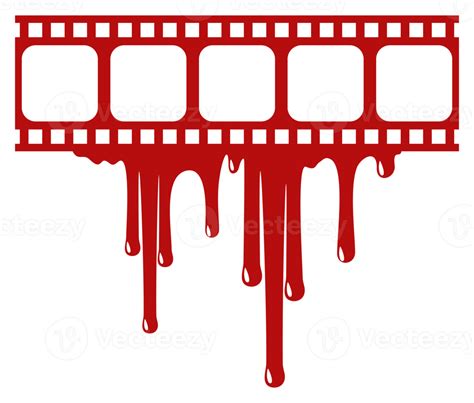 Silhouette of the Bloody Stripe Film Sign for Movie Icon Symbol with Genre Horror, Thriller ...