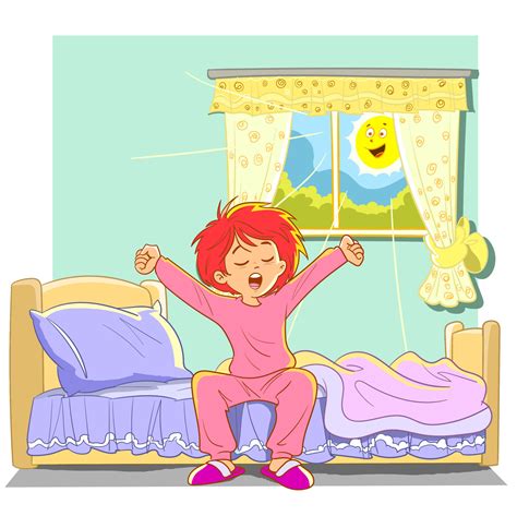 Clipart Girl Waking Up