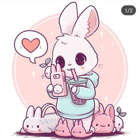 Bunny Naomi Lord | Cute kawaii animals, Cute animal drawings kawaii, Bunny drawing