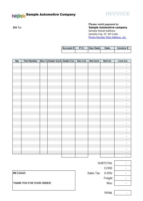 Quickbooks Invoice Templates Free | Invoice Template Ideas