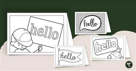 Hello Greeting Cards Template | Teach Starter