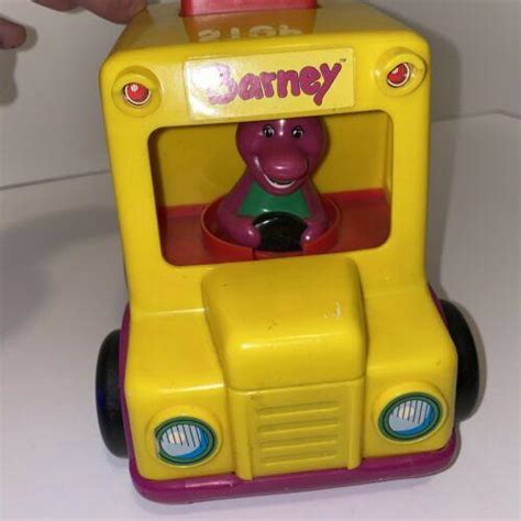 Barney School Bus Dinosaur Push N Go Toddler Toy Lyons Vintage 1994 Kid Powered | #3935936848