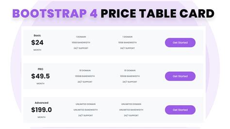 Responsive Pricing Table Design Using Bootstrap, HTML & CSS.