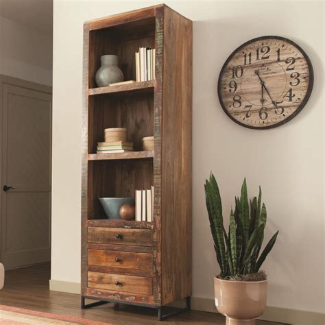 Reclaimed Wood/ Black Metal Finish Bookcase | Las Vegas Furniture Store | Modern Home Furniture ...