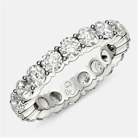 Eternity Ring with Prong Set Round Diamonds in 18k White Gold