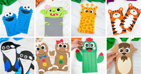 97 Easy & Fun Paper Bag Puppets [With Templates!]