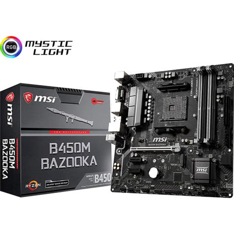 MSI Arsenal Gaming AMD Ryzen Micro-ATX Motherboard - B450M BAZOOKA | BuyDig.com