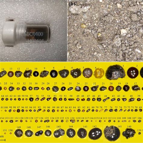 The Chang’E‐5 regolith sample and glass particles. (a) Photo of the... | Download Scientific Diagram