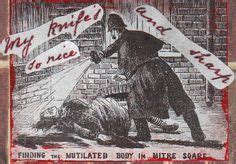 "Horror in Mitre Square" - Jack the Ripper. The picture is from a contemporary newspaper. The ...