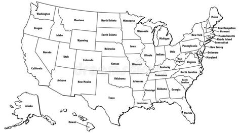 United States Map Outline. An illustrated map of the United States , #Ad, #Map, #States, #United ...