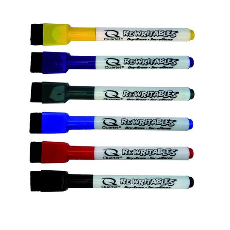 Magnetic Dry Erase Markers 6PK, Fine Point, Assorted Colors, ReWritables (51-659312Q), Dry erase ...