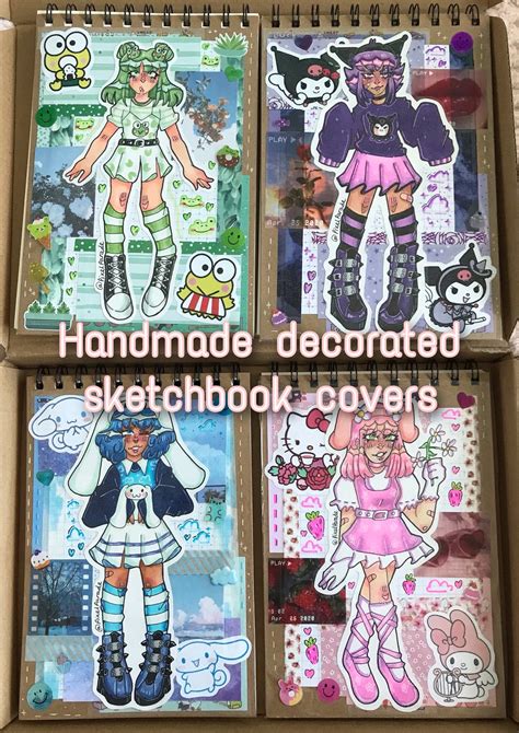 Handmade Decorated Sketchbook Covers - Etsy