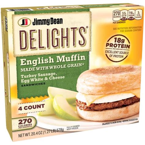 Jimmy Dean Delights Turkey Sausage, Egg White, & Cheese Muffins 4Ct | Hy-Vee Aisles Online ...