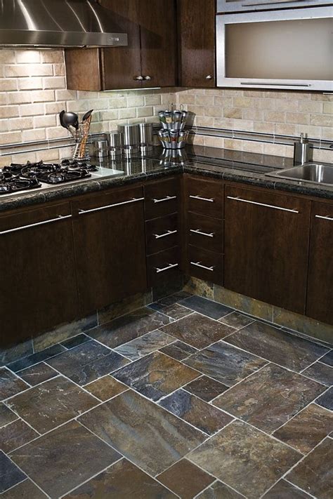 Kitchen Floor Tiles With Dark Cabinets - Floor Kitchen Tile Flooring Dark Cabinets Amazing On ...