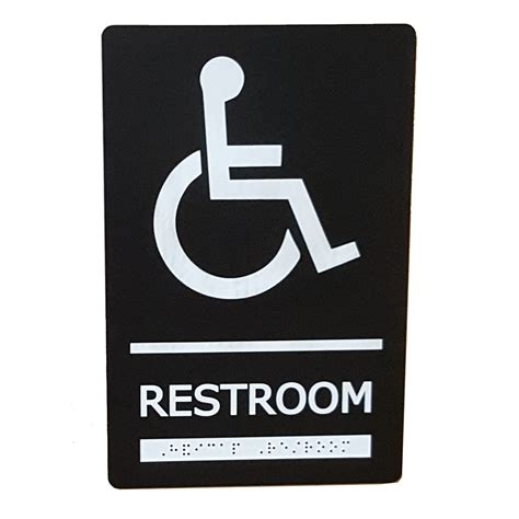 Braille Restroom Sign with Pictogram — Vermont Awards & Engraving