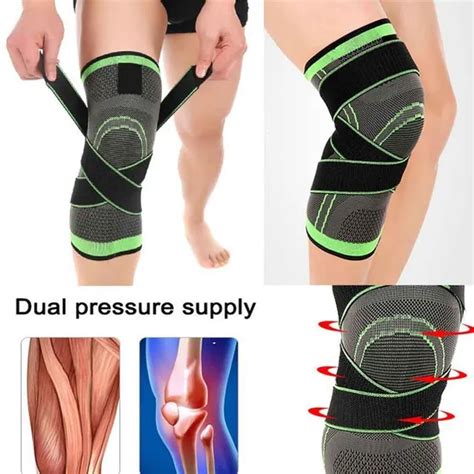 HEYME Knee Brace Compression Knee Sleeve with Adjustable Strap for Pain Relief Meniscus Tear ...