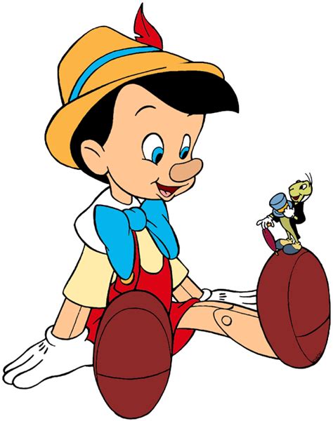 Clip art of Pinocchio sitting down with Jiminy Cricket #pinocchio, #jiminycricket | Disney ...