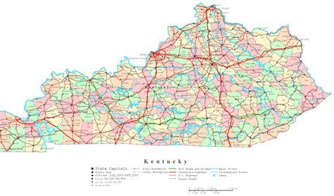 Kentucky State Map With Cities And Counties - Printable Map