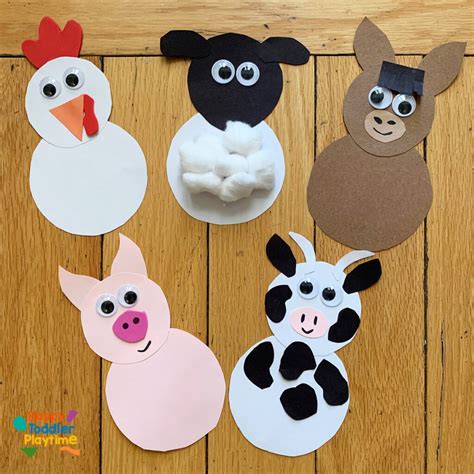 Farm Animal Finger Puppets Craft - Happy Toddler Playtime