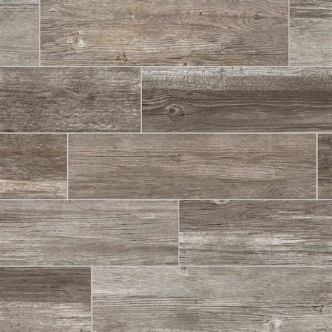 allen + roth Woods French Gray 6-in x 24-in Matte Porcelain Wood Look Floor and Wall Tile (0.95 ...