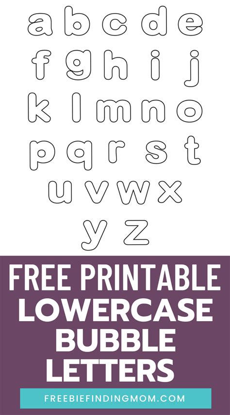 Free Lowercase Bubble Letters to Print - Freebie Finding Mom | Bubble letters lowercase, Bubble ...