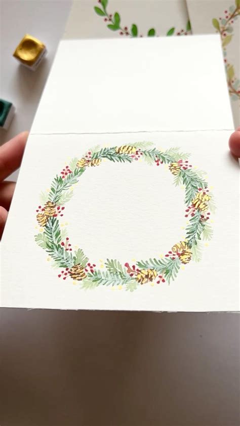 Try this watercolor Christmas wreath! | Watercolor christmas cards, Watercolor christmas cards ...