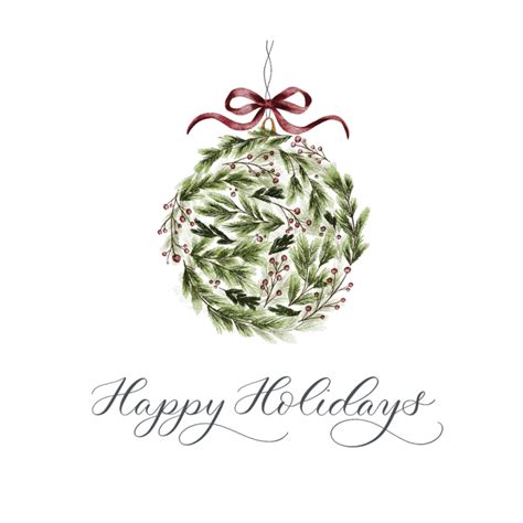 "Happy Holidays" Tag - Blue Skies Lettering