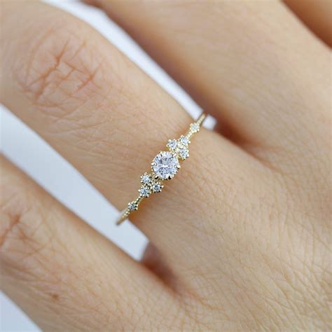 Simple Gold Diamond Engagement Rings