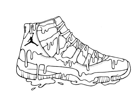 Jordan 11 Drawing : Jordan 11 Low Coloring Pages | Dekorisori