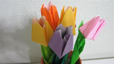 TUTORIAL - How to make Origami Tulip - YouTube