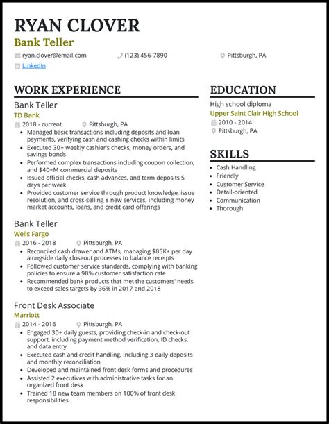 7 Bank Teller Resume Examples [& Templates]