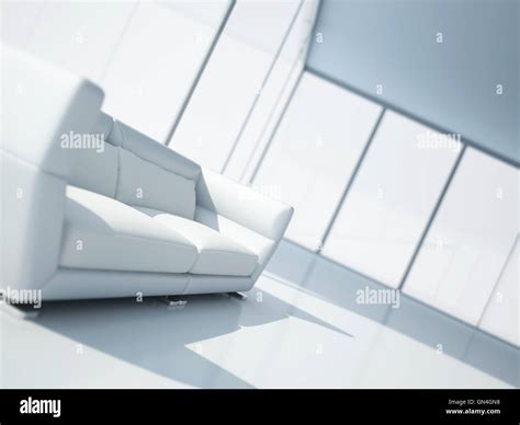 modern white leather sofa Stock Photo - Alamy