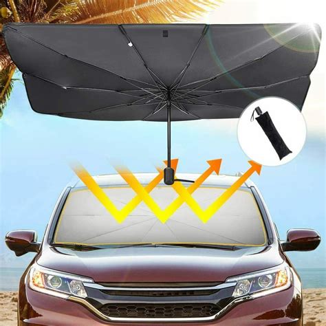 Foldable Car Windshield Umbrella Window Cover Visor Sun Shade Silver Coated - Walmart.com ...