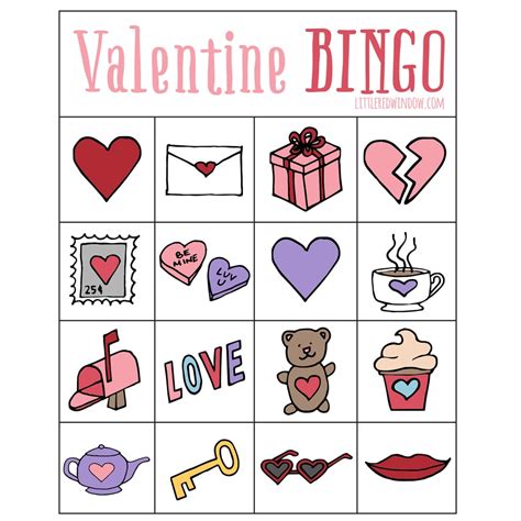 Valentine's BINGO - Free Printable - Little Red Window