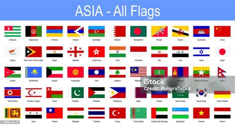 All Asian Flags Icon Set Vector Illustration Stock Illustration - Download Image Now ...