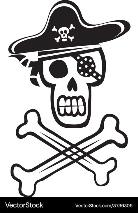 Pirate skull and crossbones Royalty Free Vector Image