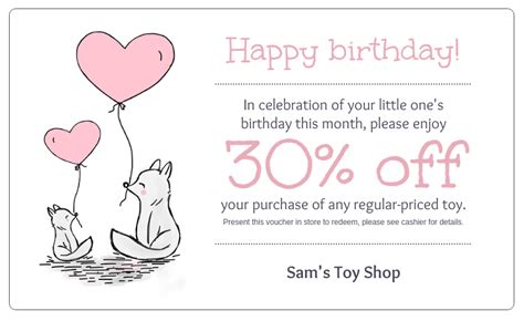 Birthday Voucher Toy Coupon - Venngage